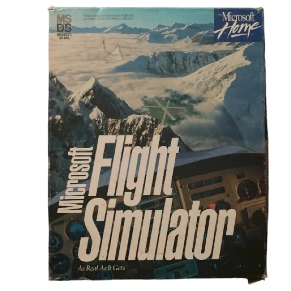 VTG 1993 Microsoft home flight simulator MS DOS pc video big box game
